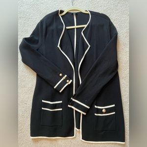 Talbots Black and Cream Sweater